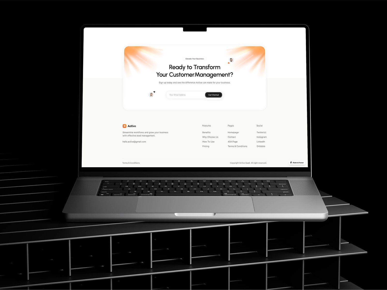 Sign-up section