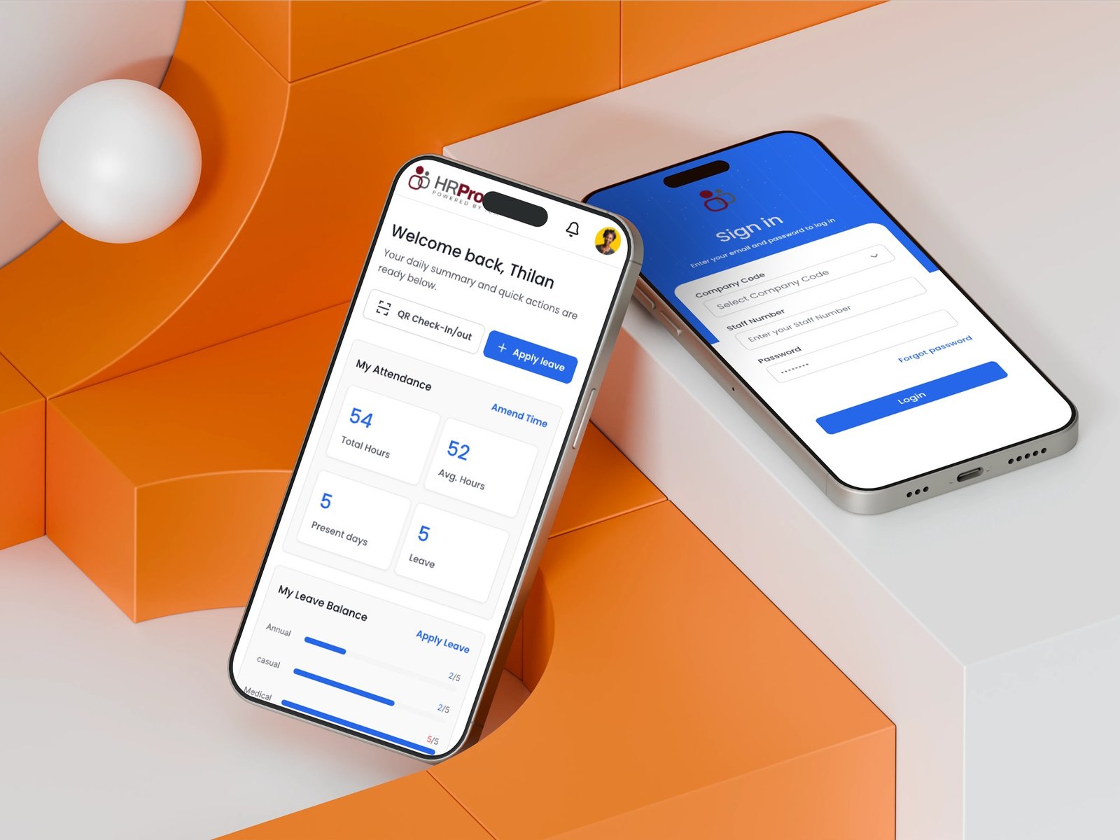 HRPro AI mobile sign-in screens