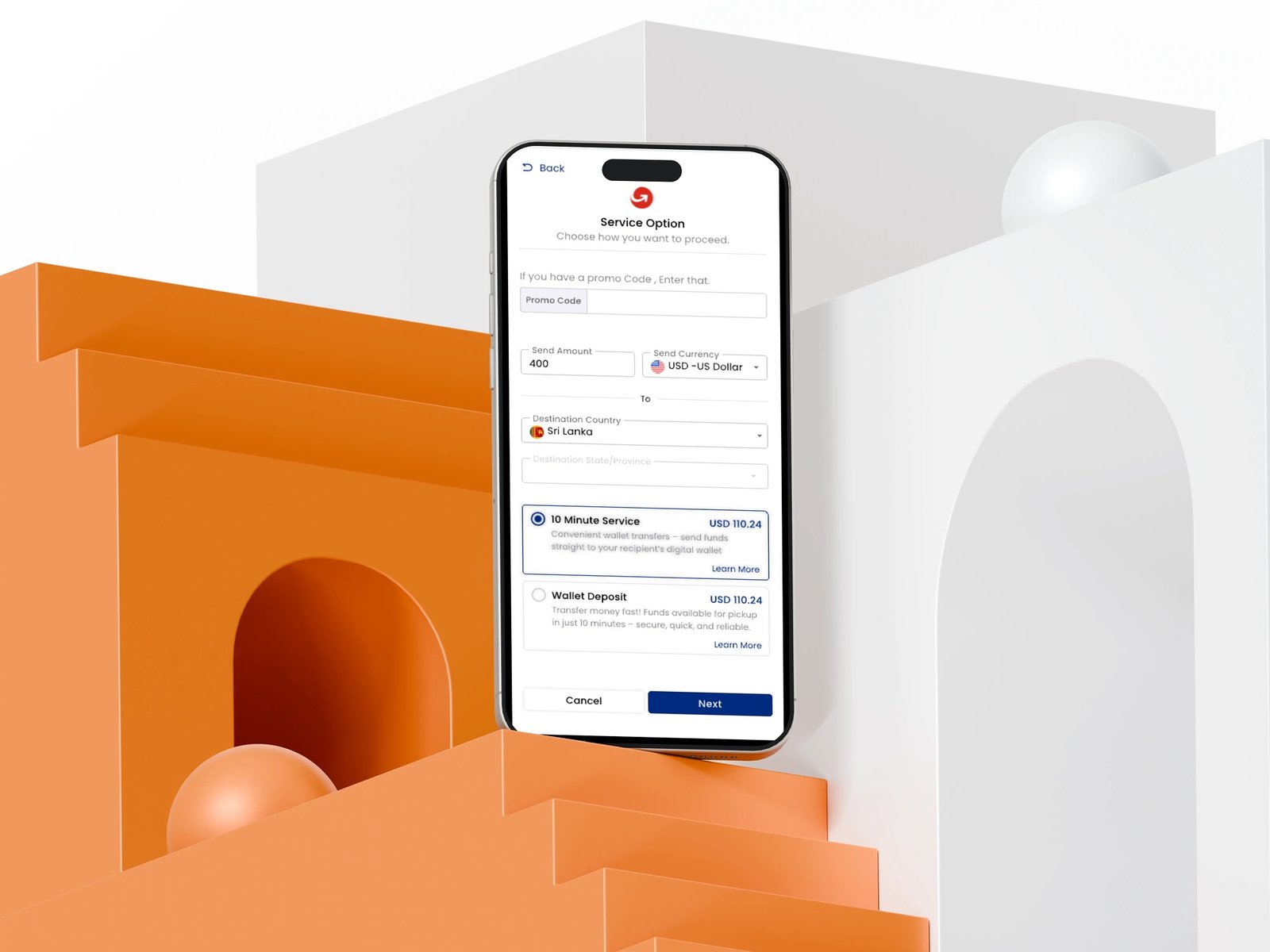 Service selection on a phone